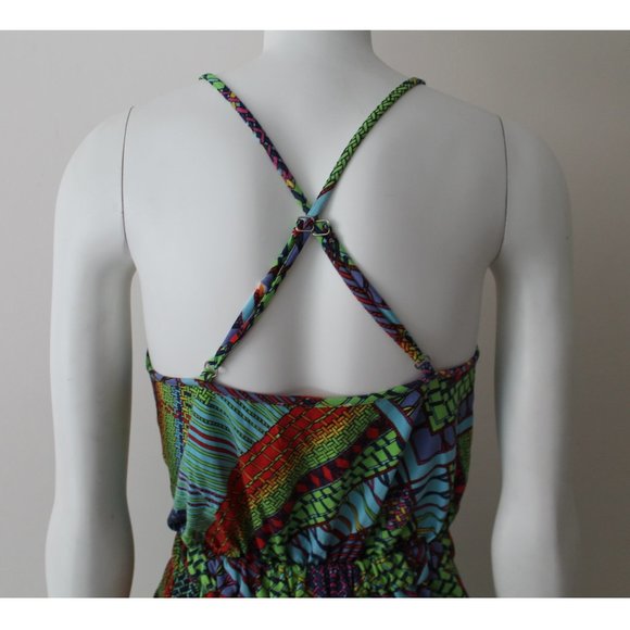 Mara Hoffman Swim Romper / Size Small / Modal Tie Vibrant Printed Multi Cover Up - Picture 7 of 10